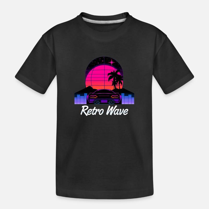“Retro Wave” Synthwave desing - T-shirt bio Premium Enfant - noir