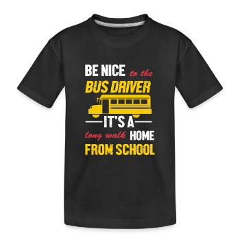 School Bus Driver School Bus - Kids' Premium Organic T-Shirt - black - Front