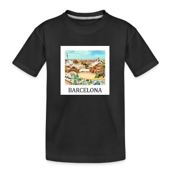 Barcelona Park Güell - Kinder Premium Bio T-Shirt - Schwarz - Vorne