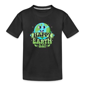 Happy Earth Day Planet Environmental - Kinder Premium Bio T-Shirt - Schwarz - Vorne