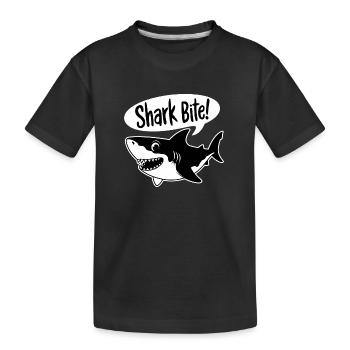 Hai-Biss! - Lustiger Hai - Kinder Premium Bio T-Shirt - Schwarz - Vorne