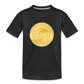 Vorname Alvin - Kinder Premium Bio T-Shirt - Schwarz - Vorne
