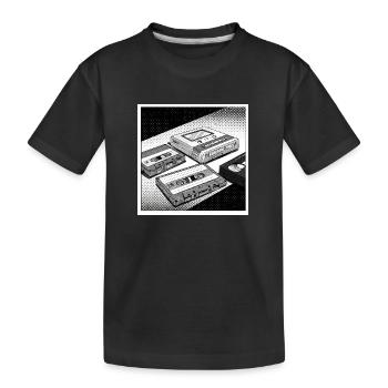 Objets cultes des années 90 : look BD pour Walkman & Co. - T-shirt bio Premium Enfant - noir - Devant