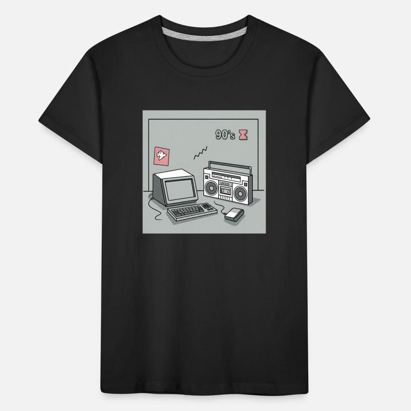 90s cult objects : Walkman, computer and Co. Kids' Premium Organic T-Shirt