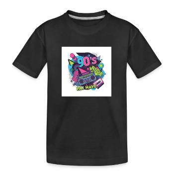 Ambiance des années 90 : Walkman, cassette et cie. - T-shirt bio Premium Enfant - noir - Devant