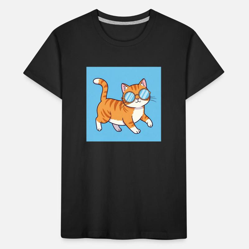 Chubby cat with sunglasses Kids' Premium Organic T-Shirt