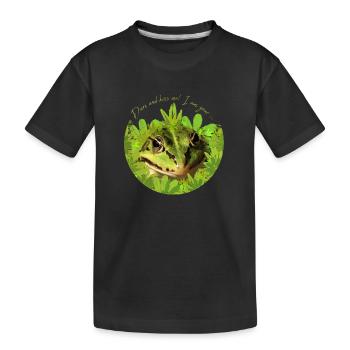 Frog kisses me prince - Kids' Premium Organic T-Shirt - black - Front
