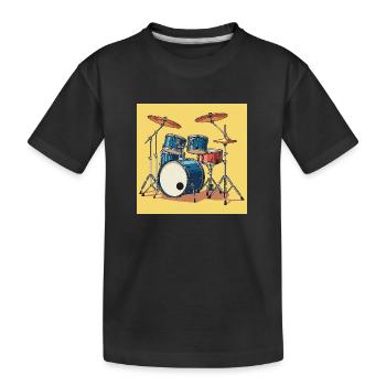 Das Schlagzeug: Rhythmus im Blut - Kinder Premium Bio T-Shirt - Schwarz - Vorne