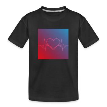 Heartbeat of Life – Pulsating Energy - Kids' Premium Organic T-Shirt - black - Front