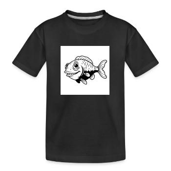 Poissons, Fun, Palmes - Je suis le patron dans l’étang - T-shirt bio Premium Enfant - noir - Devant