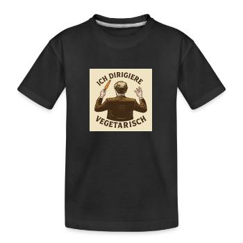 Dirigent Ich dirigiere vegetarisch - Kinder Premium Bio T-Shirt - Schwarz - Vorne