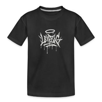Leipzig Graffiti - Kinder Premium Bio T-Shirt - Schwarz - Vorne