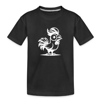 Dessin animé drôle avec coupe de cheveux rock - T-shirt bio Premium Enfant - noir - Devant