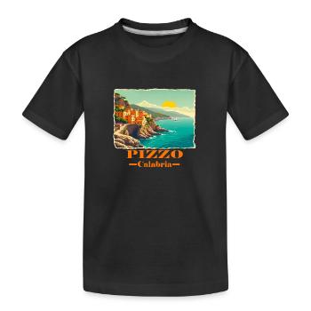 Pizzo Calabria orange - Kids' Premium Organic T-Shirt - black - Front