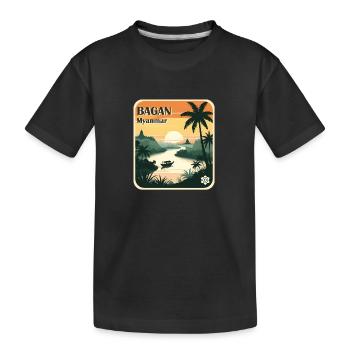 Bagan, Myanmar - Kids' Premium Organic T-Shirt - black - Front
