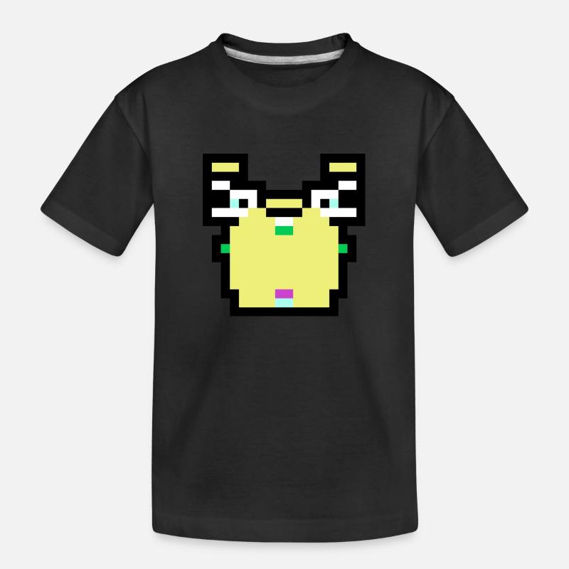 Pixel Krabbe - Kinder Premium Bio T-Shirt - Schwarz