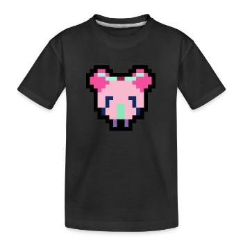 Pixel Maus - Kinder Premium Bio T-Shirt - Schwarz - Vorne