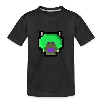 Pixel Bär - Kinder Premium Bio T-Shirt - Schwarz - Vorne