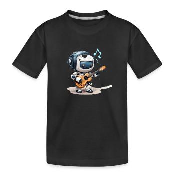 Le Robot Violoniste Mélodique - T-shirt bio Premium Enfant - noir - Devant