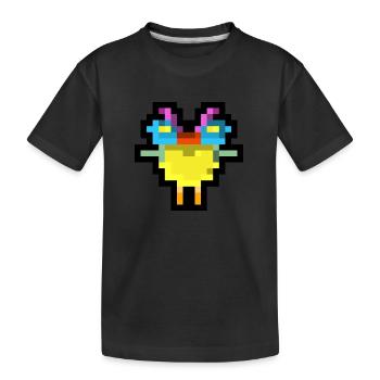 Pixel Bird - Kinder Premium Bio T-Shirt - Schwarz - Vorne