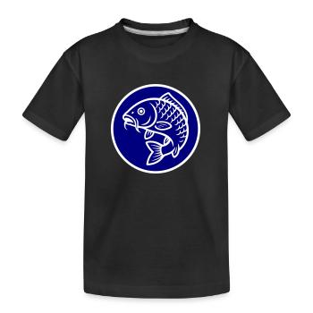 Icône de poisson carpe - T-shirt bio Premium Enfant - noir - Devant