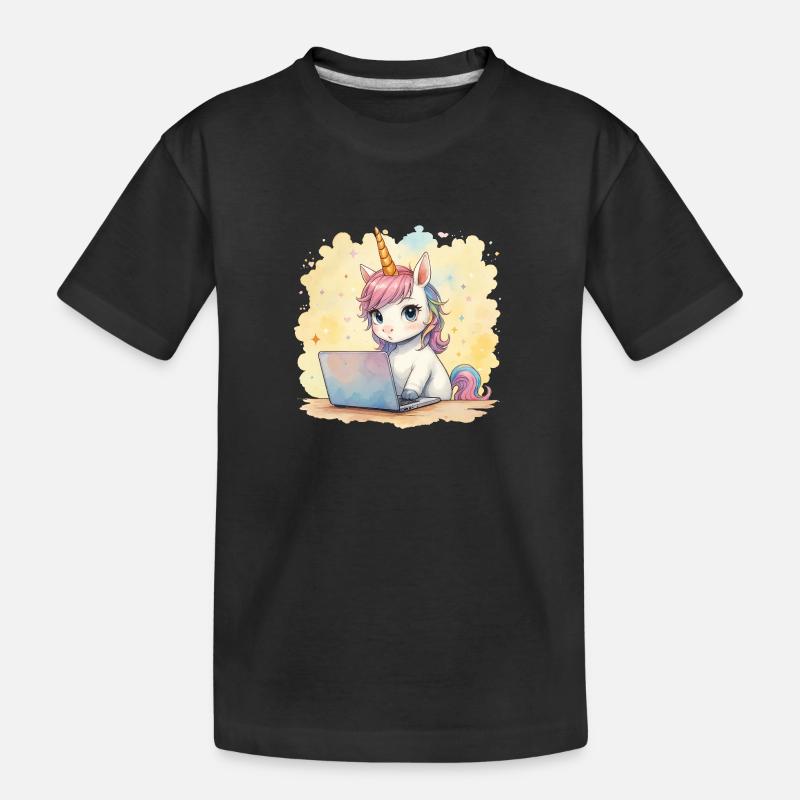 Programmation Licorne - T-shirt bio Premium Enfant - noir