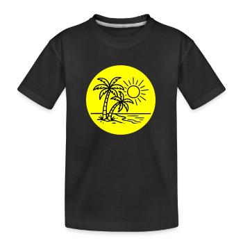 Île Palmier Symbole Vacances - T-shirt bio Premium Enfant - noir - Devant