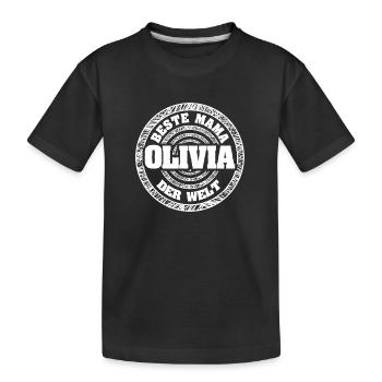Gift for Olivia - Kids' Premium Organic T-Shirt - black - Front