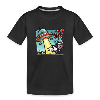 Vache OVNI - T-shirt bio Premium Enfant - noir - Devant