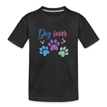 Hundeliebhaber - Hundepfote - Kinder Premium Bio T-Shirt - Schwarz - Vorne
