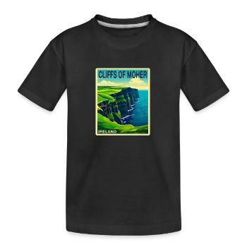 falaises de moher Irlande - T-shirt bio Premium Enfant - noir - Devant