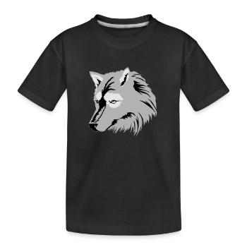 Silver Grey Wolf / Silbergrauer Wolf (3c) - Kids' Premium Organic T-Shirt - black - Front