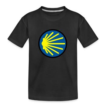 jakobsweg rund - Kinder Premium Bio T-Shirt - Schwarz - Vorne
