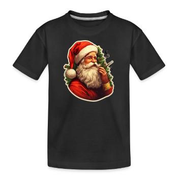 Le Père Noël s’offre une barbe relaxante - T-shirt bio Premium Enfant - noir - Devant