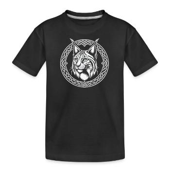 Keltischer Luchs - Kinder Premium Bio T-Shirt - Schwarz - Vorne