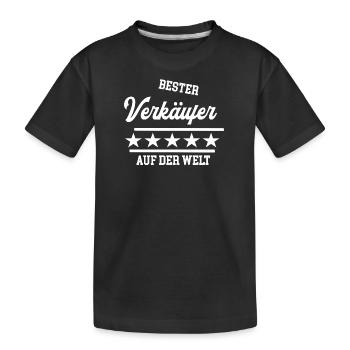 Bester Verkäufer Händler Einzelhändler Verkauf - Kinder Premium Bio T-Shirt - Schwarz - Vorne
