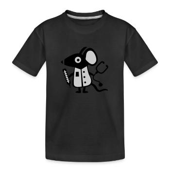 Souris médecin - Docteur - rat - T-shirt bio Premium Enfant - noir - Devant
