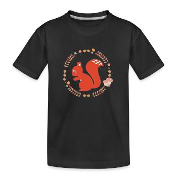 ecureuil - T-shirt bio Premium Enfant - noir - Devant