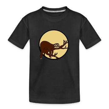 nuit lune soleil soir rond cercle paresseux entspan - T-shirt bio Premium Enfant - noir - Devant