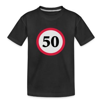 geschwindigkeitstafel_50 - Kinder Premium Bio T-Shirt - Schwarz - Vorne
