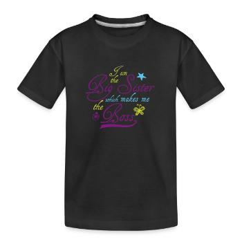 Je suis la grande soeur qui me rend le patron - T-shirt bio Premium Enfant - noir - Devant