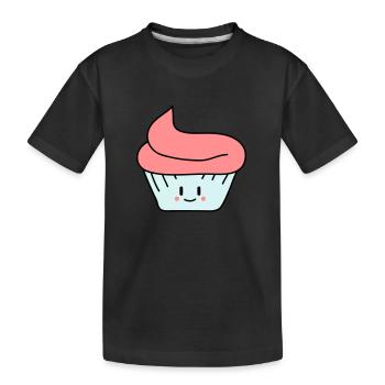 Cute Cupcake - Kids' Premium Organic T-Shirt - black - Front