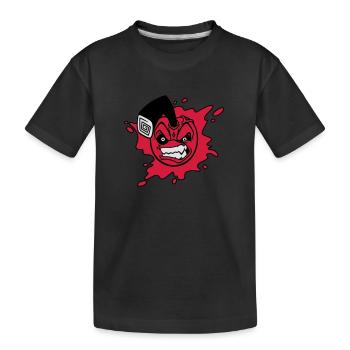 Angry cherry - Kids' Premium Organic T-Shirt - black - Front