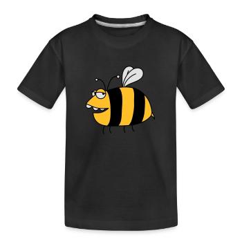 Abeille épais amusant - T-shirt bio Premium Enfant - noir - Devant