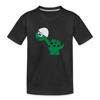 Dino - Monstamoons - Kinder Premium Bio T-Shirt - Schwarz - Vorne