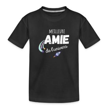 meilleure amie de l'univers cadeau amie - T-shirt bio Premium Enfant - noir - Devant