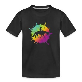 Western Riding Western Riders Horse Lovers - Kids' Premium Organic T-Shirt - black - Front