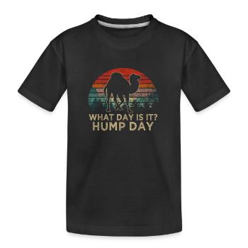 Chameau quel jour est-ce le jour de la bosse - T-shirt bio Premium Enfant - noir - Devant