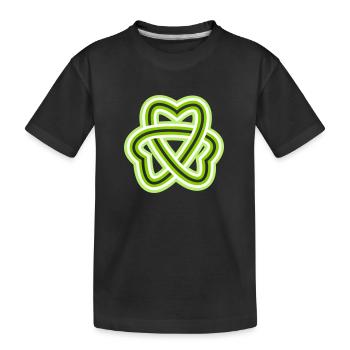 Dreifacher keltischer Knoten Klee - Kinder Premium Bio T-Shirt - Schwarz - Vorne