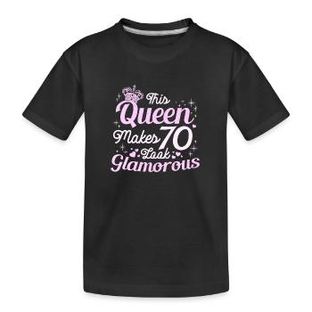 Geburtstag Königin wird 70 70. Geburtstag Frauen - Kinder Premium Bio T-Shirt - Schwarz - Vorne